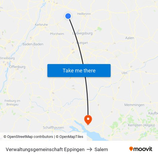 Verwaltungsgemeinschaft Eppingen to Salem map