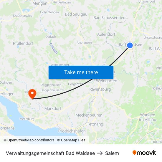Verwaltungsgemeinschaft Bad Waldsee to Salem map