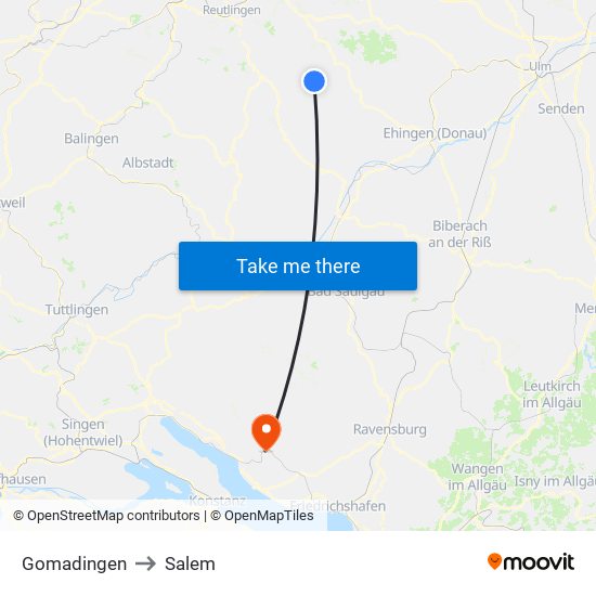 Gomadingen to Salem map