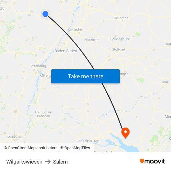 Wilgartswiesen to Salem map