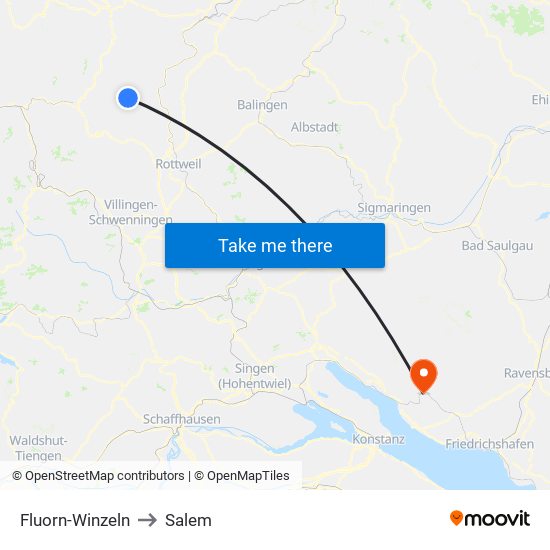 Fluorn-Winzeln to Salem map