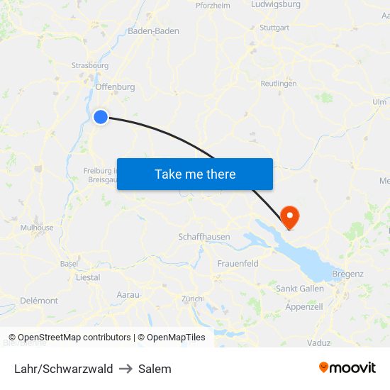 Lahr/Schwarzwald to Salem map