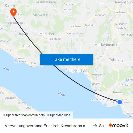 Verwaltungsverband Eriskirch-Kressbronn am Bodensee-Langenargen to Salem map