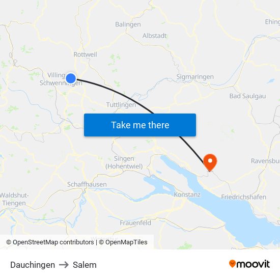 Dauchingen to Salem map