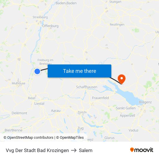 Vvg Der Stadt Bad Krozingen to Salem map