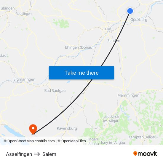 Asselfingen to Salem map