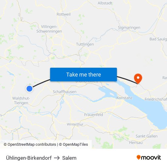 Ühlingen-Birkendorf to Salem map