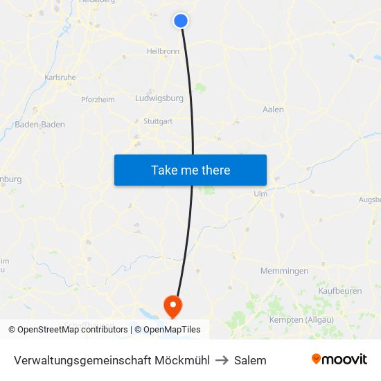 Verwaltungsgemeinschaft Möckmühl to Salem map