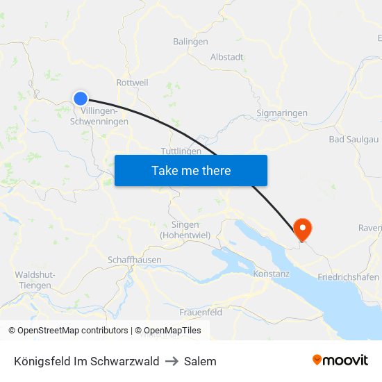 Königsfeld Im Schwarzwald to Salem map