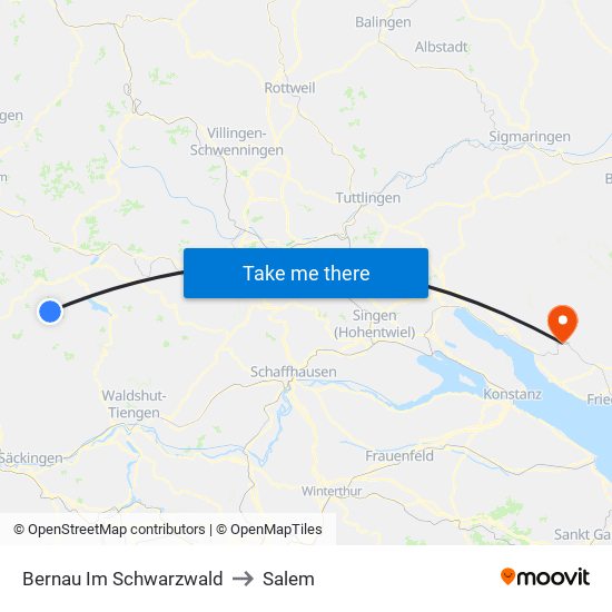 Bernau Im Schwarzwald to Salem map