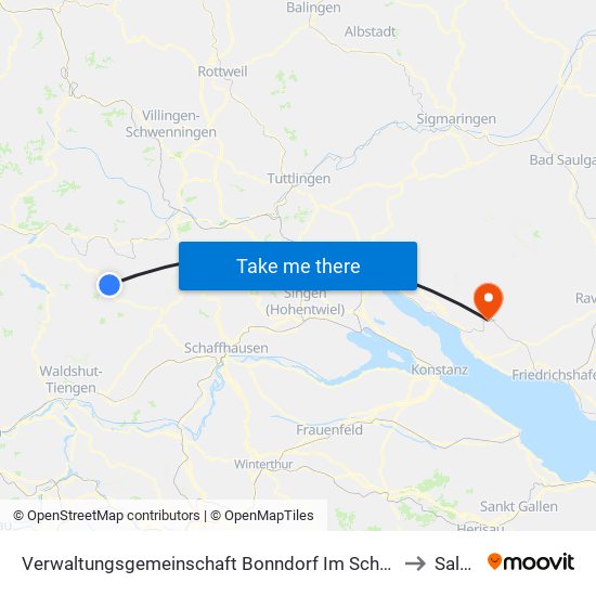 Verwaltungsgemeinschaft Bonndorf Im Schwarzwald to Salem map