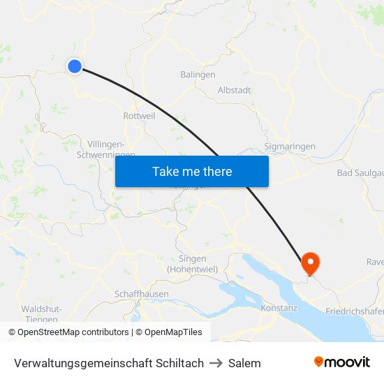 Verwaltungsgemeinschaft Schiltach to Salem map