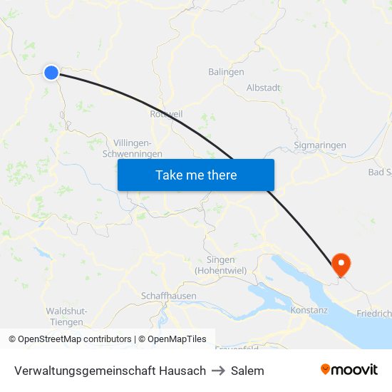 Verwaltungsgemeinschaft Hausach to Salem map