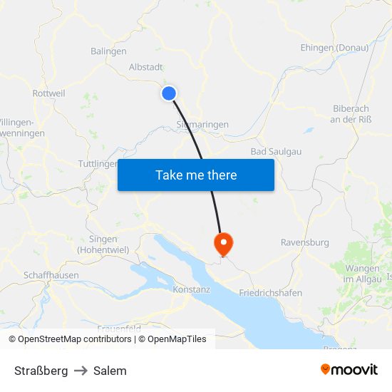 Straßberg to Salem map