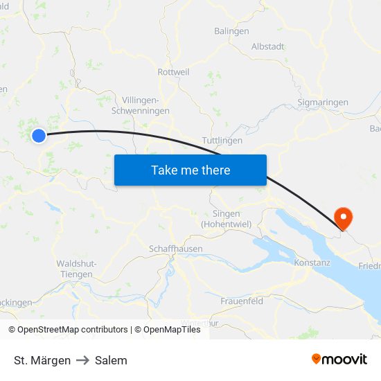 St. Märgen to Salem map