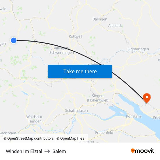 Winden Im Elztal to Salem map