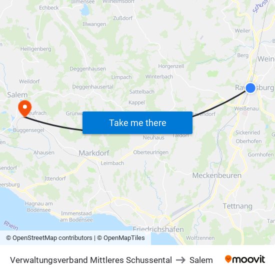 Verwaltungsverband Mittleres Schussental to Salem map