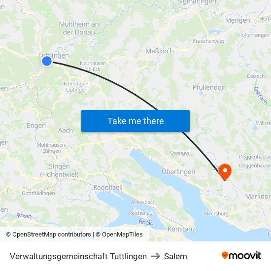 Verwaltungsgemeinschaft Tuttlingen to Salem map