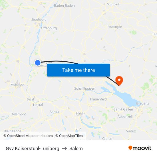 Gvv Kaiserstuhl-Tuniberg to Salem map