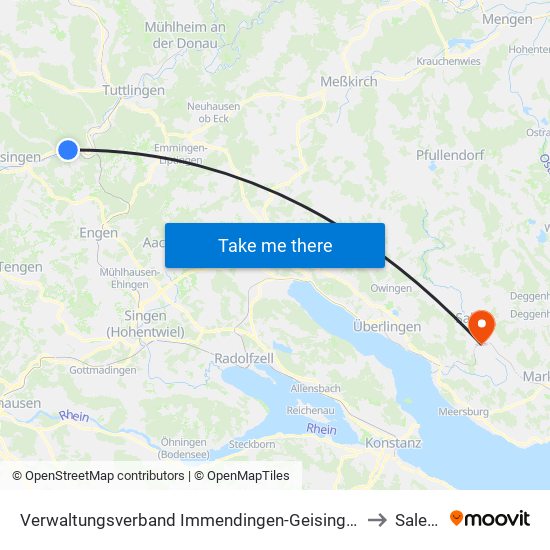 Verwaltungsverband Immendingen-Geisingen to Salem map