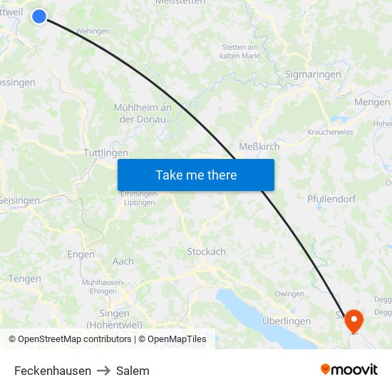 Feckenhausen to Salem map