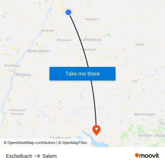 Eschelbach to Salem map