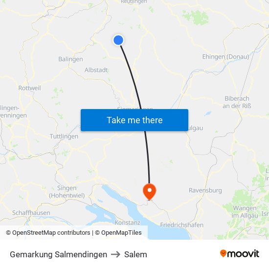 Gemarkung Salmendingen to Salem map