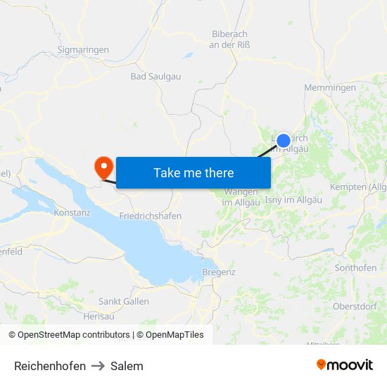 Reichenhofen to Salem map