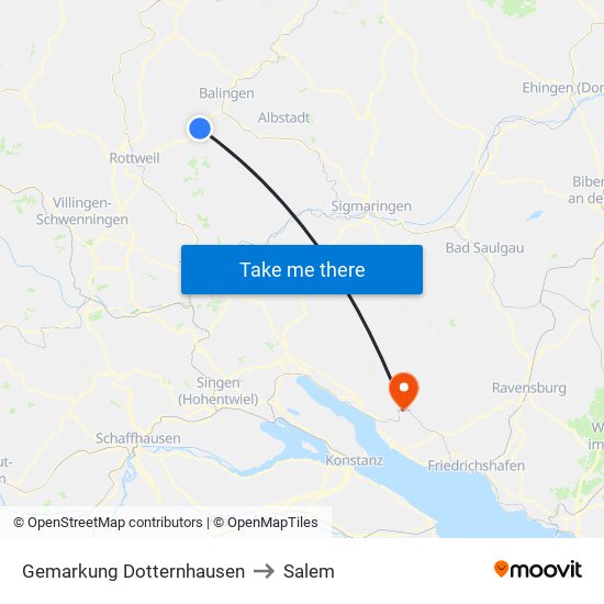 Gemarkung Dotternhausen to Salem map