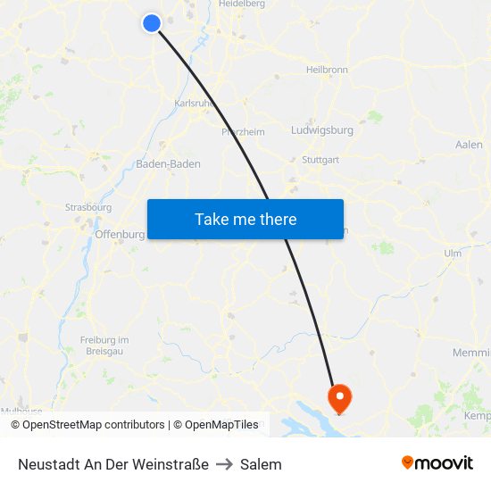 Neustadt An Der Weinstraße to Salem map