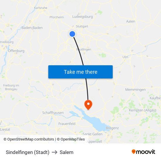 Sindelfingen (Stadt) to Salem map