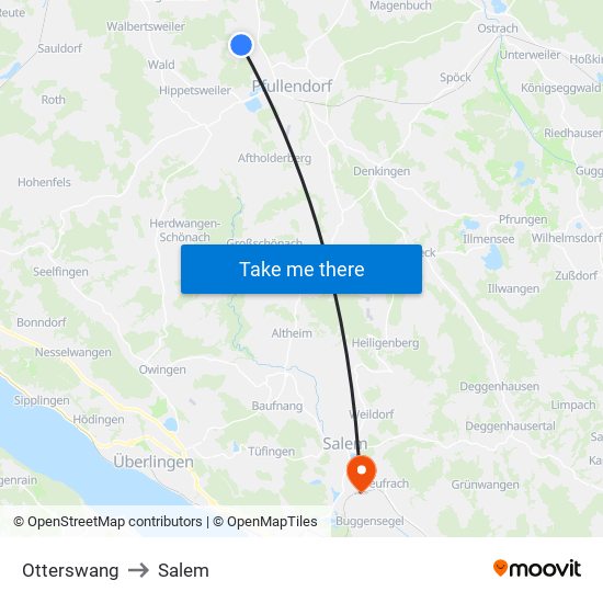 Otterswang to Salem map