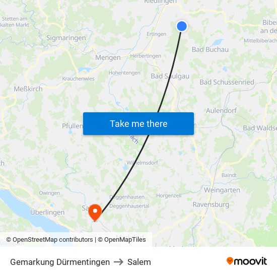 Gemarkung Dürmentingen to Salem map