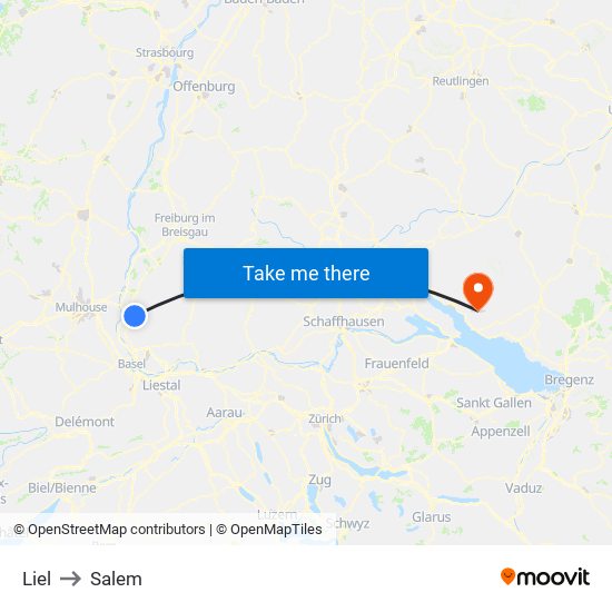 Liel to Salem map