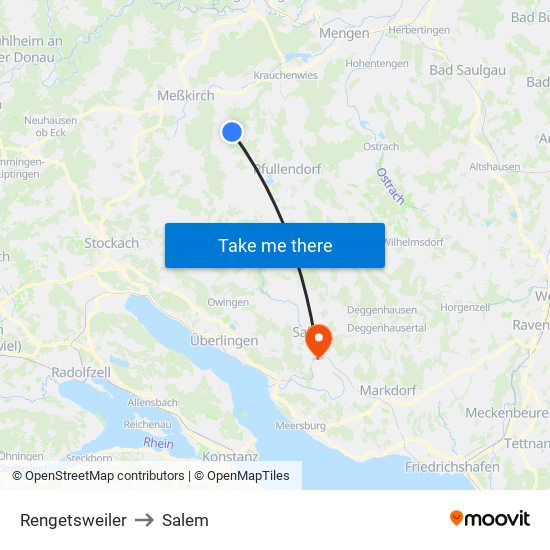 Rengetsweiler to Salem map