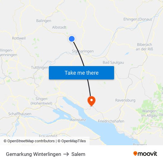 Gemarkung Winterlingen to Salem map