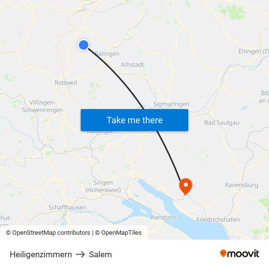 Heiligenzimmern to Salem map