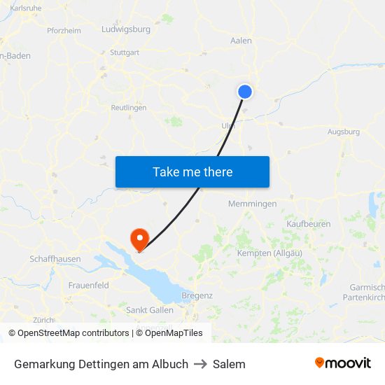 Gemarkung Dettingen am Albuch to Salem map