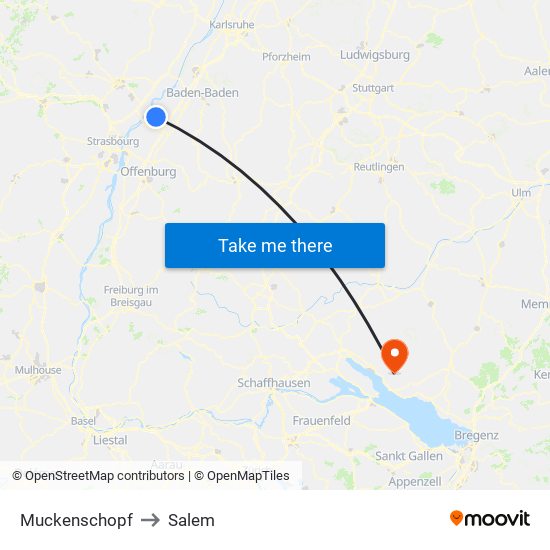 Muckenschopf to Salem map