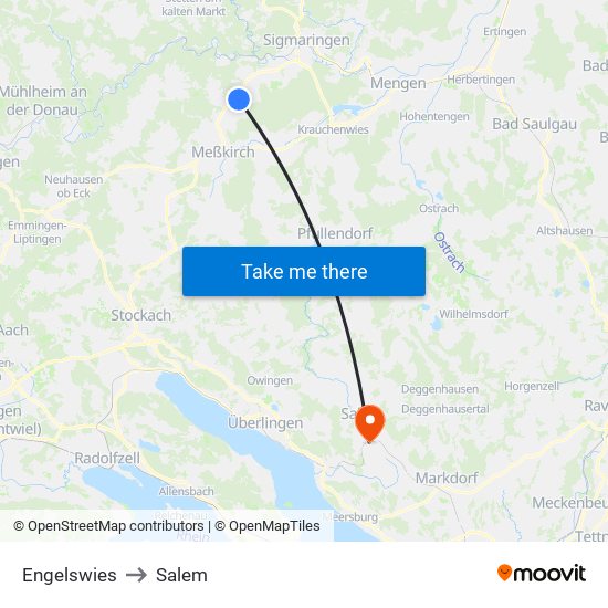 Engelswies to Salem map