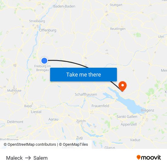 Maleck to Salem map