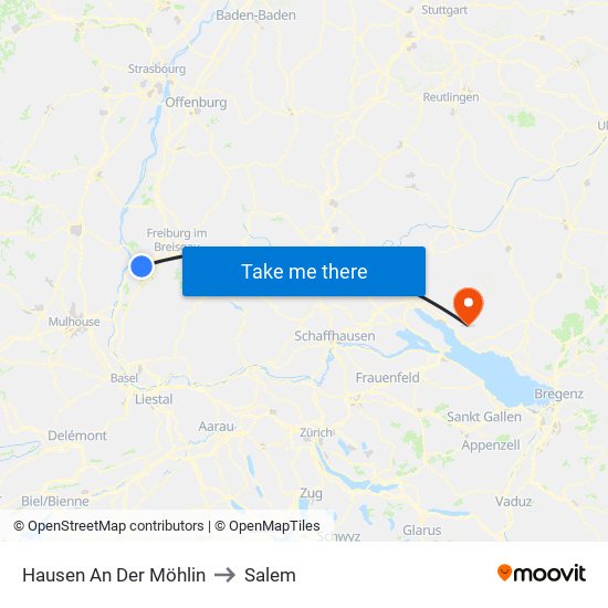 Hausen An Der Möhlin to Salem map