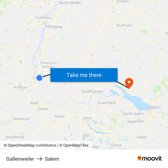 Gallenweiler to Salem map