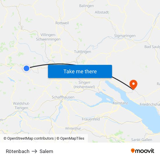 Rötenbach to Salem map