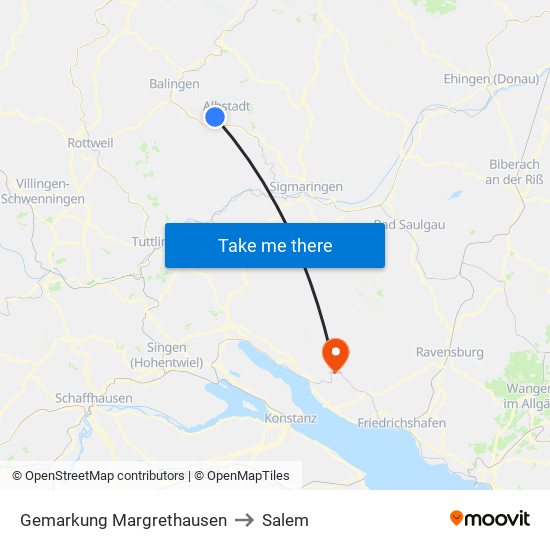 Gemarkung Margrethausen to Salem map