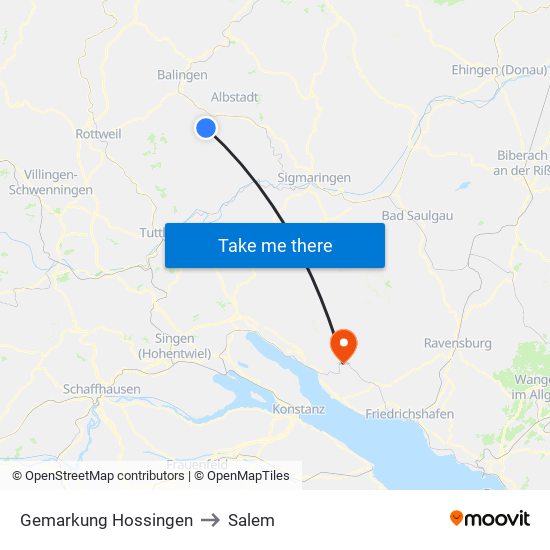 Gemarkung Hossingen to Salem map