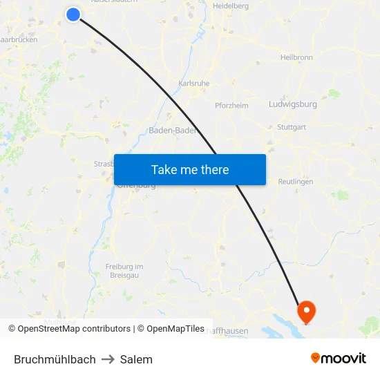 Bruchmühlbach to Salem map