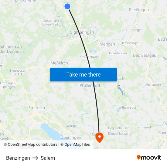 Benzingen to Salem map