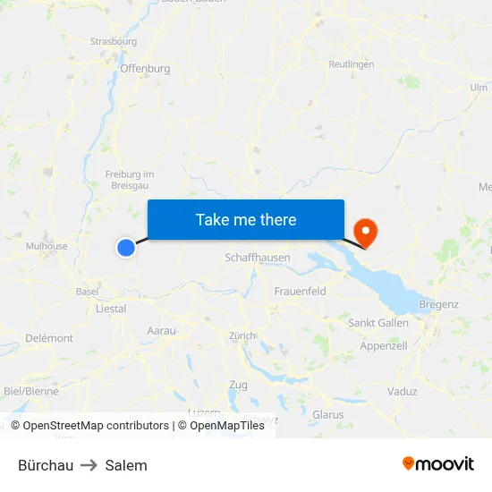 Bürchau to Salem map