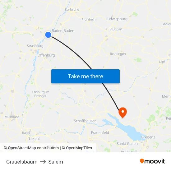 Grauelsbaum to Salem map